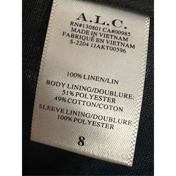 A.L.C Blazer 100 % linen/ 45% Cotton  size 8 - Picture 4 of 5